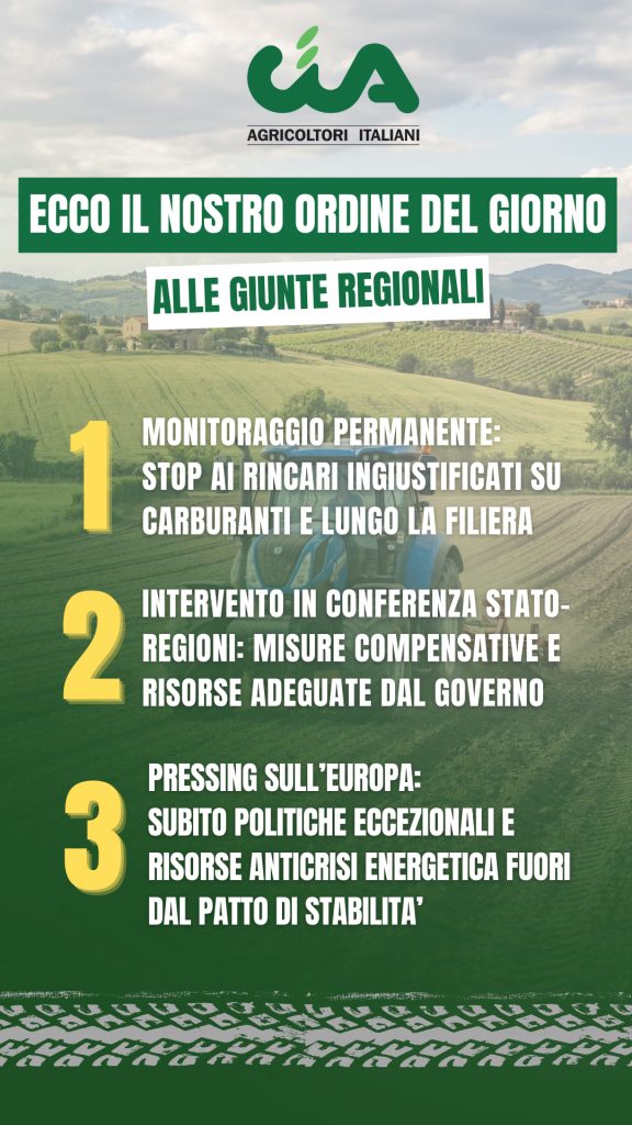 Prezzi: Cia mobilita le Regioni. Patto di ferro contro le speculazioni